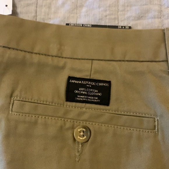 BRAND NEW WITH TAGS BANANA REPUBLIC 34x30 EMERSON CHINO PANTS: - Picture 3 of 8